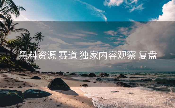 黑料资源 赛道 独家内容观察 复盘