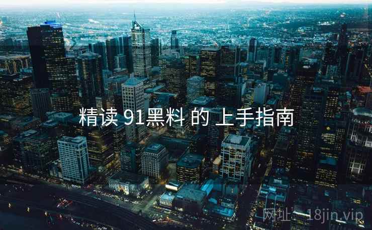 精读 91黑料 的 上手指南