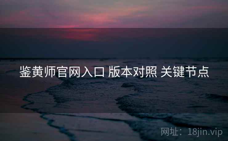 鉴黄师官网入口 版本对照 关键节点