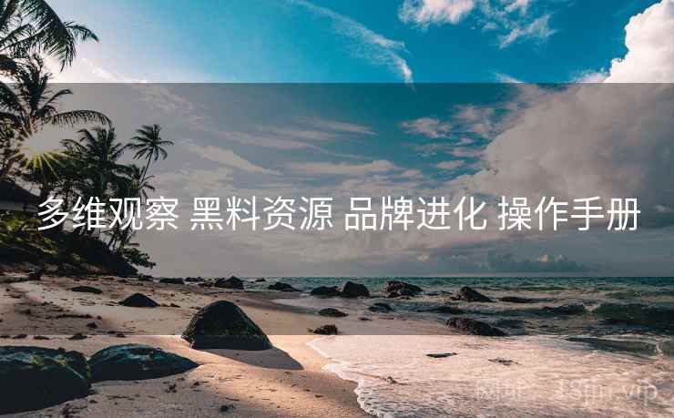 多维观察 黑料资源 品牌进化 操作手册
